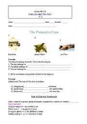 English Worksheet: possessive case