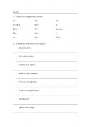 English worksheet: Personal pronouns