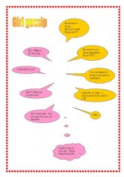 English Worksheet: Girls Gossip