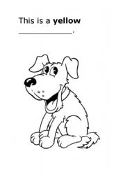 English Worksheet: colour the dog