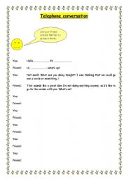 English Worksheet: Telephone conversation