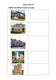 English worksheet: Types of houses