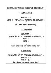 English Worksheet: regular verbs sentence structure
