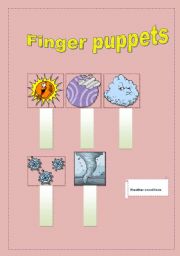 English Worksheet: FINGER PUPPETS