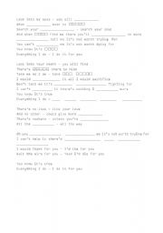 English Worksheet: missing words - Bryan Adams