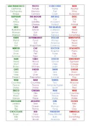 English Worksheet: TABOO - ELEMENTARY