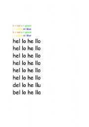 English worksheet: Hello