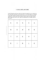 English Worksheet: search word