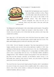 English Worksheet: from hamburg to hamburgers