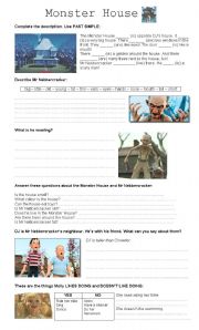 English Worksheet: monster house