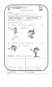 English Worksheet: adjectives small - big 2