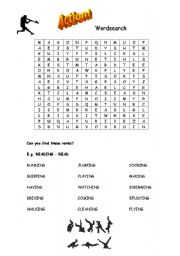 English worksheet: Action wordsearch
