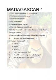 English Worksheet: MADAGASCAR