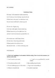 English worksheet: IF CLAUSES - Presentation, Practice, Production