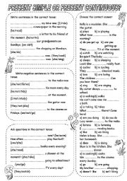 English Worksheet: PRESENT SIMPLE OR PRESENT CONTINUOUS?