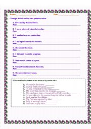 English worksheet: Active and Passive voice