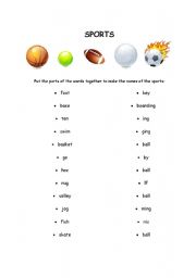 English worksheet: sports matching
