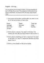 English worksheet: Writing an essay