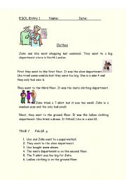 English Worksheet: Clothes shopping