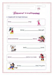 English Worksheet: Present Continuous