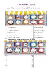 English Worksheet: What time is it?