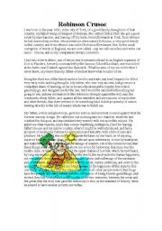 English Worksheet: robison crusoe