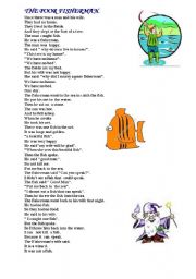 English Worksheet: the poor fisherman