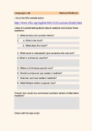 English Worksheet: Alternative medicine listening