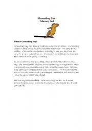 English Worksheet: Groundhog Day (6th grade)
