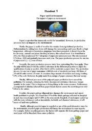 The impact of paper production on the environment