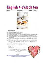 English Worksheet: English tea