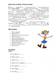 English Worksheet: Jennifers daily routine