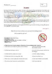 English Worksheet: handout about alcohol problems