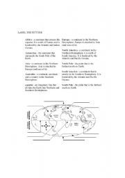 English worksheet: LABLE THE CONTINENTS