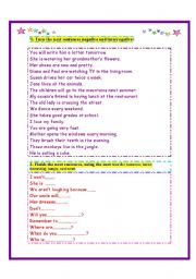 English Worksheet: elementary tenses revision