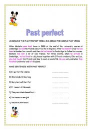 English worksheet: PAST PERFECT GRAMMAR TEST