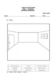 English worksheet: house parts