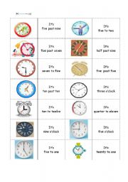 English Worksheet: Time telling domino