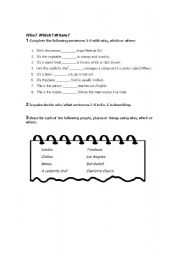 English Worksheet: Relative clauses worksheet