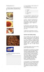 English Worksheet: food