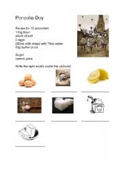 English Worksheet: Pancake Day