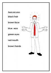 English worksheet: colour