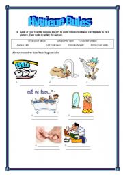 English Worksheet: Hygiene rules