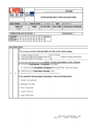 English worksheet: lesson plan