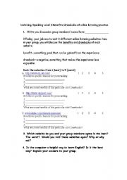 English Worksheet: Listening Website Evaluation