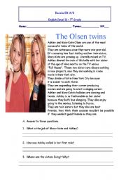 English Worksheet: Olsen twins
