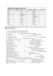 English Worksheet: Comparative and Superlatives