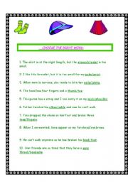 English worksheet: choose the right word
