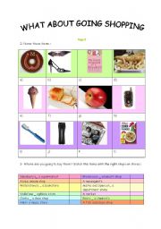 English Worksheet: What about going shopping (2)