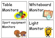 English worksheet: classroom jobs